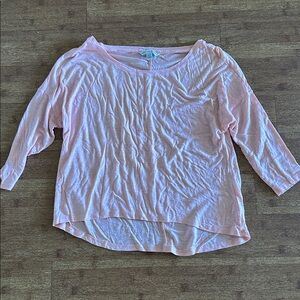 American Eagle Outfitters Light Pink Boatneck Long Sleeve Top